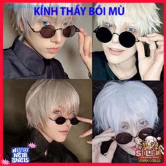 Kính Mát Thời Trang Retro Hình Tròn Màu Đen Cho Nam Nữ - Kính Chống UV Hài Hòa Phong Cách Anime Nobita