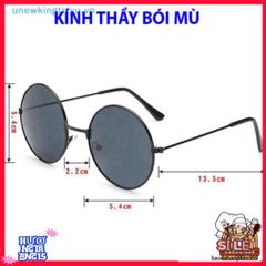 Kính Mát Thời Trang Retro Hình Tròn Màu Đen Cho Nam Nữ - Kính Chống UV Hài Hòa Phong Cách Anime Nobita