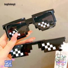 Kính Thug Life Mosaic Pixelated - Kính Mát Hip Hop Độc Lạ UV400 Dành Cho Nam Nữ, Phong Cách Thời Trang ấn Tượng