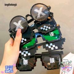 Kính Thug Life Mosaic Pixelated - Kính Mát Hip Hop Độc Lạ UV400 Dành Cho Nam Nữ, Phong Cách Thời Trang ấn Tượng