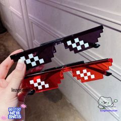 Kính Mát Thug Life 6 Chấm - Kiểu Dáng Minecraft Độc Đáo, Thời Trang Siêu Ngầu Cho Nam Nữ, Trend Thời Trang Đang Hot!