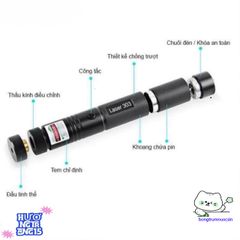 Bút Laser 303 - Chiếu Ánh Sáng Xanh Mạnh Mẽ 100mW, An Toàn, Đa Chức Năng Cho Giảng Dạy và Giải Trí, Thích Hợp Du Lịch và Thiên Văn Học