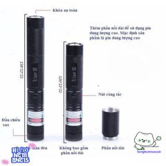 Bút Laser 303 - Chiếu Ánh Sáng Xanh Mạnh Mẽ 100mW, An Toàn, Đa Chức Năng Cho Giảng Dạy và Giải Trí, Thích Hợp Du Lịch và Thiên Văn Học