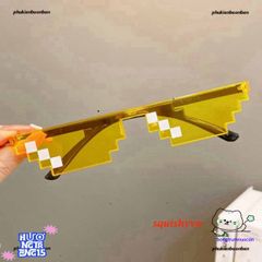 Kính Thug Life 6 Chấm Đa Sắc - Mắt Kính Phong Cách Minecraft Thời Trang Dành Cho Gamer