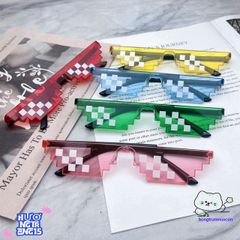Kính Mắt Thuglife 6 Chấm MINECRAFT - Kính Thời Trang Nhiều Màu Sắc Phong Cách 8BIT Cho Nam Nữ