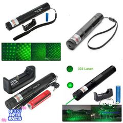 Đèn Laser 303 Siêu Mạnh - Chiếu Màu Xanh và Đỏ, Tia Sáng Lung Linh Với Đầu Chiếu Sao, Phụ Kiện Hoàn Chỉnh