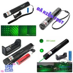 Đèn Laser 303 Siêu Mạnh - Chiếu Màu Xanh và Đỏ, Tia Sáng Lung Linh Với Đầu Chiếu Sao, Phụ Kiện Hoàn Chỉnh
