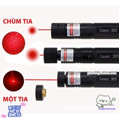 Đèn Laser 303 Siêu Mạnh - Chiếu Màu Xanh và Đỏ, Tia Sáng Lung Linh Với Đầu Chiếu Sao, Phụ Kiện Hoàn Chỉnh