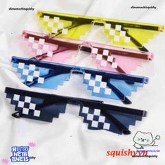 Kính Thuglife 6 Chấm MINECRAFT - Gương Thời Trang Đa Sắc, Phong Cách Côn Đồ 8BIT, Dành Cho Nam Nữ, Giá Cực Hấp Dẫn