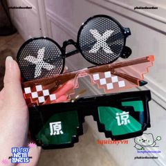 Kính Gương Thug Life 6 Chấm Độc Lạ - Mắt Kính Thời Trang Gamers Siêu Ngầu, Nhiều Màu, Phụ Kiện Xịn Cho Fan Minecraft