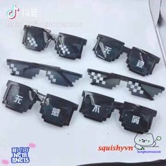 Kính Thuglife 6 Chấm MINECRAFT - Kính Râm Thời Trang Phong Cách Fandom Game Hình Vuông Cho Nam Nữ