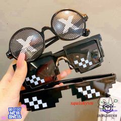 Kính Mắt Thug Life 6 Chấm MINECRAFT - Kính Thời Trang Gương Đen & Hồng - Phong Cách Sành Điệu, Miễn Phí Vận Chuyển!