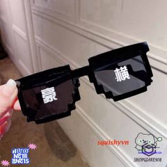 Kính Mắt Thug Life 6 Chấm MINECRAFT - Kính Thời Trang Gương Đen & Hồng - Phong Cách Sành Điệu, Miễn Phí Vận Chuyển!
