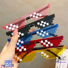 Kính Thug Life 8Bit Đen - Kính Mắt Thời Trang Chất Lừ Dành Cho Tiktokker, Giúp Bạn Tỏa Sáng Trong Video và Ảnh Chụp