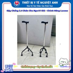 Gậy Chống Đỡ 4 Chân LUCASS B932 Inox Cao Cấp - Hỗ Trợ Di Chuyển An Toàn Cho Người Cao Tuổi, Phục Hồi Chức Năng