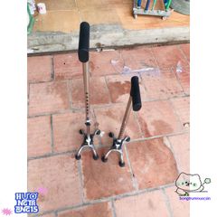 Gậy chống 4 chân điều chỉnh chiều cao cho người cao tuổi - Hỗ trợ đi lại, vật liệu inox bền đẹp, an toàn cho sức khỏe