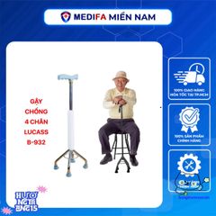 Gậy Chống Lucass BK32 - Gậy Đi Bộ 4 Chân Cao Cấp Dành Cho Người Già, Điều Chỉnh Chiều Cao, An Toàn Chống Trơn Trượt