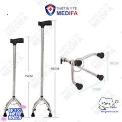 Gậy Chống Lucass BK32 - Gậy Đi Bộ 4 Chân Cao Cấp Dành Cho Người Già, Điều Chỉnh Chiều Cao, An Toàn Chống Trơn Trượt