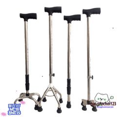 Gậy 4 Chân Điều Chỉnh Cao Thấp Inox Bền Vững - Giải Pháp An Toàn Cho Người Già và Khuyết Tật Tập Đi