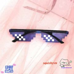 Kính Mắt Thug Life 6 Chấm MINECRAFT Đen & Hồng - Kính Thời Trang Sành Điệu Nam Nữ, Miễn Phí Vận Chuyển