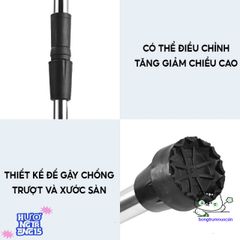 Gậy chống inox điều chỉnh chiều cao cho người già - Batoong 1 chân và 4 chân tiện dụng, hỗ trợ đi lại an toàn từ 67-87cm