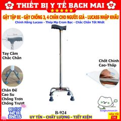 Gậy Tập Đi 4 Chân Chống Trượt - Giải Pháp An Toàn Cho Người Cao Niên, Người Khuyết Tật, Sử Dụng Inox Cao Cấp