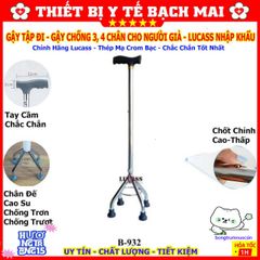 Gậy Tập Đi 4 Chân Chống Trượt - Giải Pháp An Toàn Cho Người Cao Niên, Người Khuyết Tật, Sử Dụng Inox Cao Cấp