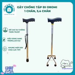Gậy hỗ trợ đi lại đa năng 1-3-4 chân inox Oromi - Giải pháp an toàn và vững chắc cho người cao tuổi, dễ dàng mang theo