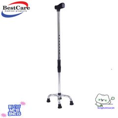 Gậy Đi Bộ 4 Chân Inox BestCare - Giải Pháp An Toàn Bền Bỉ Dành Cho Người Già và Người Khuyết Tật