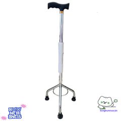 Gậy hỗ trợ người già 3-4 chân Inox cao cấp điều chỉnh chiều cao dễ dàng - Giải pháp an toàn cho người lớn tuổi đi lại vững vàng hơn