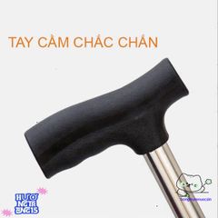Gậy Chống 4 Chân INOX Cao Cấp - Dụng Cụ Hỗ Trợ Đi Lại An Toàn Cho Người Già và Người Phục Hồi Chức Năng