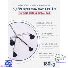 Gậy Tập Đi 4 Chân Lucass - Hỗ Trợ Đi Lại An Toàn Cho Người Già Và Người Khuyết Tật, Chất Liệu Inox Bền Bỉ, Điều Chỉnh Chiều Cao