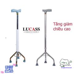 Gậy chống 3 chân điều chỉnh chiều cao cho người cao tuổi - Thiết bị hỗ trợ an toàn phục hồi chức năng, chất liệu bền đẹp