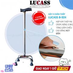 Giá Đỡ Lucass Đen B-924 B-926 B-932 - Gậy Hỗ Trợ Đi Lại Điều Chỉnh Chiều Cao, Chống Trượt An Toàn Cho Người Khuyết Tật