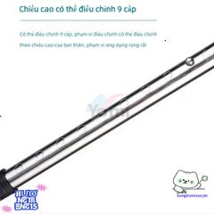 Gậy Chống Trượt Inox Bốn Chân Điều Chỉnh Cao 65-90cm - Thiết Bị Đi Lại Dành Cho Người Già, Hỗ Trợ Phục Hồi Chấn Thương