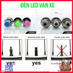 Bộ 2 Đèn LED Gắn Van Bánh Xe Đạp, Xe Máy, Ô Tô - Phát Sáng Độc Đáo Nhận Diện An Toàn Đêm Tối