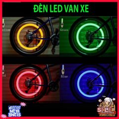 Bộ 2 Đèn LED Gắn Van Bánh Xe Đạp, Xe Máy, Ô Tô - Phát Sáng Độc Đáo Nhận Diện An Toàn Đêm Tối