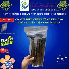 Gậy Chống Trượt 4 Chân Inox Gập Gọn Tích Hợp Đèn LED - Dụng Cụ Hỗ Trợ Di Chuyển Cho Người Già, Người Khuyết Tật, Người Phục Hồi Chức Năng