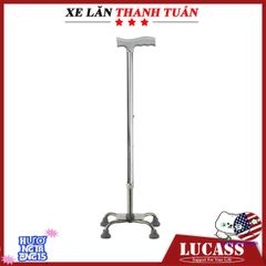 Gậy đi bộ Lucass B924 - Khung 4 chân chắc chắn, điều chỉnh chiều cao dễ dàng cho người cao tuổi và người khuyết tật