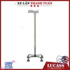 Gậy đi bộ Lucass B924 - Khung 4 chân chắc chắn, điều chỉnh chiều cao dễ dàng cho người cao tuổi và người khuyết tật