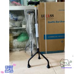 Gậy Đi Bộ Điều Chỉnh Cao Độ 3-4 Chân Inox Cao Cấp Lucass - Phục Hồi Chức Năng Cho Người Già, Khuyết Tật