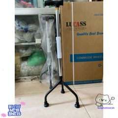 Gậy Đi Bộ Điều Chỉnh Cao Độ 3-4 Chân Inox Cao Cấp Lucass - Phục Hồi Chức Năng Cho Người Già, Khuyết Tật