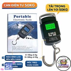 Cân Điện Tử Cầm Tay 50kg Dùng Pin AA - Màn Hình LCD Rõ Nét, Móc Treo Inox Bền Chắc, Phù Hợp Cân Hành Lý và Hàng Hóa Nhỏ