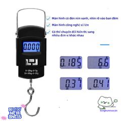 Cân Điện Tử Cầm Tay 50kg Dùng Pin AA - Màn Hình LCD Rõ Nét, Móc Treo Inox Bền Chắc, Phù Hợp Cân Hành Lý và Hàng Hóa Nhỏ