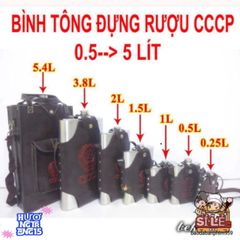 Bình Tông CCCP 3.8L - Bình Đựng Rượu Inox Cao Cấp Với Bao Da Sang Trọng, Dành Cho Du Lịch và Dã Ngoại