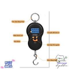 Cân Điện Tử Cầm Tay Mini Đa Chức Năng - Thiết Bị Cân Treo Gọn Nhẹ Tối Đa 50Kg, Hỗ Trợ Gia Đình Mua Sắm Tiện Lợi