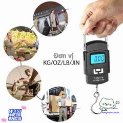 Cân Mini Điện Tử Cầm Tay 50kg Có Móc Treo và Thước Đo - Đo Lường Chính Xác Hành Lý và Hàng Hóa Tiện Dụng