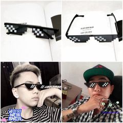 Kính Thug Life Minecraft Độc Đáo - Phụ Kiện Gamers Siêu Ngầu Chống Tia UV, Gọng Gập Dành Cho Nam Nữ