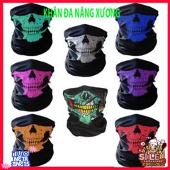 Khăn Đa Chức Năng Hình Đầu Lâu Xương Xanh Gradient - Phụ Kiện Thời Trang Mùa Hè, Vải Lanh Mát Mẻ và Co Giãn, Thoải Mái và Độc Đáo