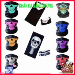 Khăn Đa Chức Năng Hình Đầu Lâu Xương Xanh Gradient - Phụ Kiện Thời Trang Mùa Hè, Vải Lanh Mát Mẻ và Co Giãn, Thoải Mái và Độc Đáo